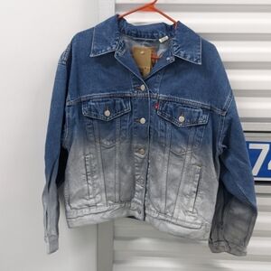 NWT Levi's Women's Small 90s Cotton Trucker Jacket (Metallic Ombre)